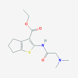 molecular formula C14H20N2O3S B3879567 ethyl 2-[[2-(dimethylamino)acetyl]amino]-5,6-dihydro-4H-cyclopenta[b]thiophene-3-carboxylate 