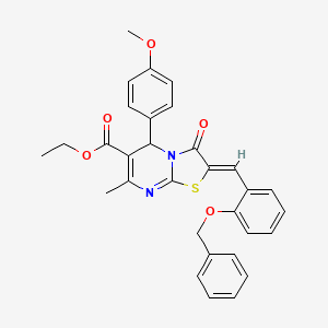 molecular formula C31H28N2O5S B3879603 Ethyl (2Z)-2-{[2-(benzyloxy)phenyl]methylidene}-5-(4-methoxyphenyl)-7-methyl-3-oxo-2H,3H,5H-[1,3]thiazolo[3,2-A]pyrimidine-6-carboxylate 