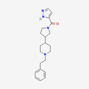 molecular formula C21H28N4O B3879656 [3-[1-(2-phenylethyl)piperidin-4-yl]pyrrolidin-1-yl]-(1H-pyrazol-5-yl)methanone 