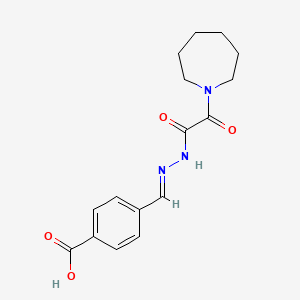 molecular formula C16H19N3O4 B3879757 4-[(E)-[[2-(azepan-1-yl)-2-oxoacetyl]hydrazinylidene]methyl]benzoic acid 