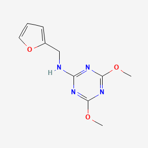 molecular formula C10H12N4O3 B3879759 N-(furan-2-ylmethyl)-4,6-dimethoxy-1,3,5-triazin-2-amine 