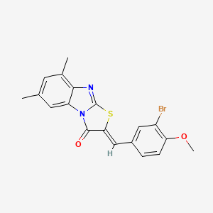 molecular formula C19H15BrN2O2S B3879783 2-(3-bromo-4-methoxybenzylidene)-6,8-dimethyl[1,3]thiazolo[3,2-a]benzimidazol-3(2H)-one 