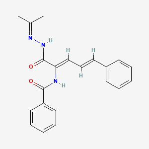 molecular formula C21H21N3O2 B3879826 N-(1-{[2-(1-methylethylidene)hydrazino]carbonyl}-4-phenyl-1,3-butadien-1-yl)benzamide 