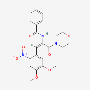 molecular formula C22H23N3O7 B3879862 N-[(E)-1-(4,5-dimethoxy-2-nitrophenyl)-3-morpholin-4-yl-3-oxoprop-1-en-2-yl]benzamide 