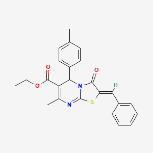 molecular formula C24H22N2O3S B3879877 Ethyl 2-benzylidene-7-methyl-3-oxo-5-(p-tolyl)-3,5-dihydro-2H-thiazolo[3,2-a]pyrimidine-6-carboxylate CAS No. 324071-90-1