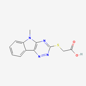 molecular formula C12H10N4O2S B3879913 2-[(5-METHYL-5H-[1,2,4]TRIAZINO[5,6-B]INDOL-3-YL)SULFANYL]ACETIC ACID 