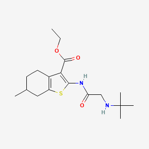 molecular formula C18H28N2O3S B3880004 ethyl 2-{[N-(tert-butyl)glycyl]amino}-6-methyl-4,5,6,7-tetrahydro-1-benzothiophene-3-carboxylate 