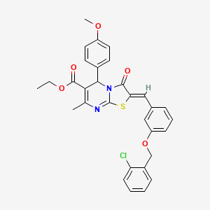 molecular formula C31H27ClN2O5S B3880012 ethyl 2-{3-[(2-chlorobenzyl)oxy]benzylidene}-5-(4-methoxyphenyl)-7-methyl-3-oxo-2,3-dihydro-5H-[1,3]thiazolo[3,2-a]pyrimidine-6-carboxylate 