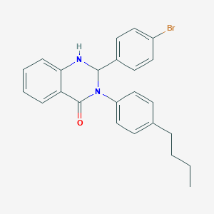 molecular formula C24H23BrN2O B388002 2-(4-bromophenyl)-3-(4-butylphenyl)-2,3-dihydro-4(1H)-quinazolinone 