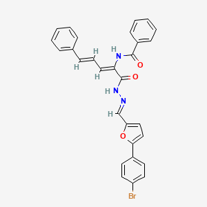 molecular formula C29H22BrN3O3 B3880159 N-{1-[(2-{[5-(4-bromophenyl)-2-furyl]methylene}hydrazino)carbonyl]-4-phenyl-1,3-butadien-1-yl}benzamide 