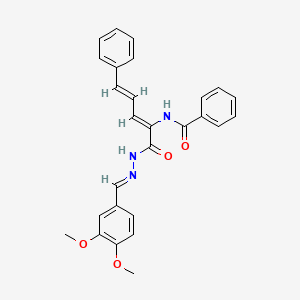 molecular formula C27H25N3O4 B3880169 N-(1-{[2-(3,4-dimethoxybenzylidene)hydrazino]carbonyl}-4-phenyl-1,3-butadien-1-yl)benzamide 