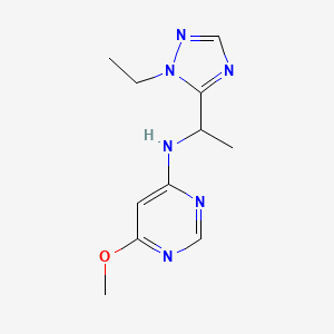 molecular formula C11H16N6O B3880250 N-[1-(1-ethyl-1H-1,2,4-triazol-5-yl)ethyl]-6-methoxypyrimidin-4-amine 