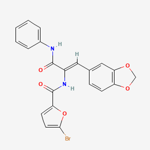 molecular formula C21H15BrN2O5 B3880270 N-[(Z)-3-anilino-1-(1,3-benzodioxol-5-yl)-3-oxoprop-1-en-2-yl]-5-bromofuran-2-carboxamide 