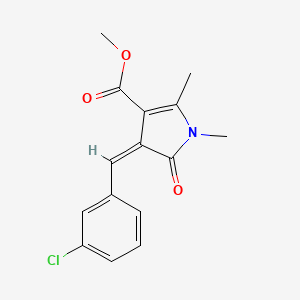 molecular formula C15H14ClNO3 B3880283 METHYL (4Z)-4-[(3-CHLOROPHENYL)METHYLIDENE]-1,2-DIMETHYL-5-OXO-4,5-DIHYDRO-1H-PYRROLE-3-CARBOXYLATE 