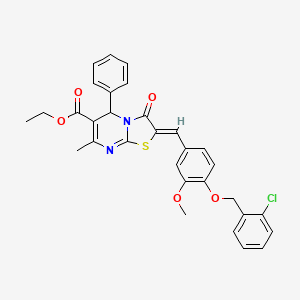 molecular formula C31H27ClN2O5S B3880324 ethyl (2Z)-2-{4-[(2-chlorobenzyl)oxy]-3-methoxybenzylidene}-7-methyl-3-oxo-5-phenyl-2,3-dihydro-5H-[1,3]thiazolo[3,2-a]pyrimidine-6-carboxylate 