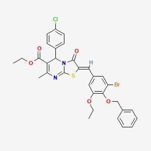 ethyl 2-[4-(benzyloxy)-3-bromo-5-ethoxybenzylidene]-5-(4-chlorophenyl)-7-methyl-3-oxo-2,3-dihydro-5H-[1,3]thiazolo[3,2-a]pyrimidine-6-carboxylate