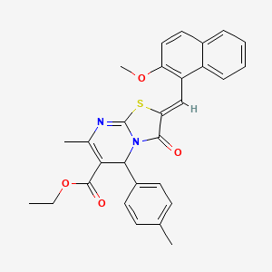 ethyl 2-[(2-methoxy-1-naphthyl)methylene]-7-methyl-5-(4-methylphenyl)-3-oxo-2,3-dihydro-5H-[1,3]thiazolo[3,2-a]pyrimidine-6-carboxylate