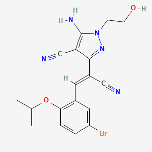 5-amino-3-[2-(5-bromo-2-isopropoxyphenyl)-1-cyanovinyl]-1-(2-hydroxyethyl)-1H-pyrazole-4-carbonitrile