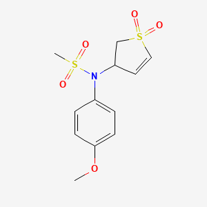 molecular formula C12H15NO5S2 B3880465 N-(1,1-dioxo-2,3-dihydrothiophen-3-yl)-N-(4-methoxyphenyl)methanesulfonamide 
