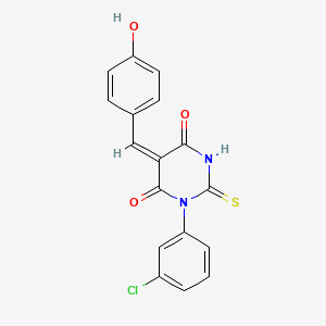 1-(3-chlorophenyl)-5-(4-hydroxybenzylidene)-2-thioxodihydro-4,6(1H,5H)-pyrimidinedione