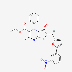 ethyl 7-methyl-5-(4-methylphenyl)-2-{[5-(3-nitrophenyl)-2-furyl]methylene}-3-oxo-2,3-dihydro-5H-[1,3]thiazolo[3,2-a]pyrimidine-6-carboxylate