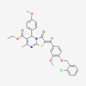 ethyl 2-{4-[(2-chlorobenzyl)oxy]-3-methoxybenzylidene}-5-(4-methoxyphenyl)-7-methyl-3-oxo-2,3-dihydro-5H-[1,3]thiazolo[3,2-a]pyrimidine-6-carboxylate