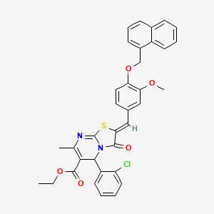 molecular formula C35H29ClN2O5S B3880514 ethyl (2Z)-5-(2-chlorophenyl)-2-[[3-methoxy-4-(naphthalen-1-ylmethoxy)phenyl]methylidene]-7-methyl-3-oxo-5H-[1,3]thiazolo[3,2-a]pyrimidine-6-carboxylate 