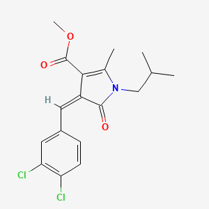 molecular formula C18H19Cl2NO3 B3880623 METHYL (4Z)-4-[(3,4-DICHLOROPHENYL)METHYLIDENE]-2-METHYL-1-(2-METHYLPROPYL)-5-OXO-4,5-DIHYDRO-1H-PYRROLE-3-CARBOXYLATE 