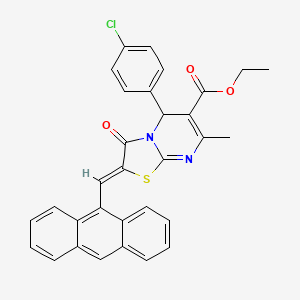 molecular formula C31H23ClN2O3S B3880856 Ethyl (2Z)-2-[(anthracen-9-YL)methylidene]-5-(4-chlorophenyl)-7-methyl-3-oxo-2H,3H,5H-[1,3]thiazolo[3,2-A]pyrimidine-6-carboxylate 