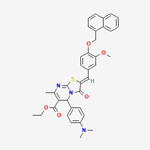 molecular formula C37H35N3O5S B3880890 ethyl (2Z)-5-[4-(dimethylamino)phenyl]-2-[3-methoxy-4-(naphthalen-1-ylmethoxy)benzylidene]-7-methyl-3-oxo-2,3-dihydro-5H-[1,3]thiazolo[3,2-a]pyrimidine-6-carboxylate 