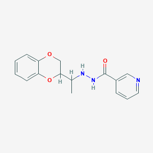 molecular formula C16H17N3O3 B3880968 N'-[1-(2,3-dihydro-1,4-benzodioxin-3-yl)ethyl]pyridine-3-carbohydrazide 