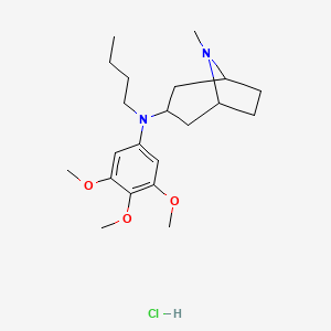 molecular formula C21H35ClN2O3 B3881366 N-butyl-8-methyl-N-(3,4,5-trimethoxyphenyl)-8-azabicyclo[3.2.1]octan-3-amine;hydrochloride 