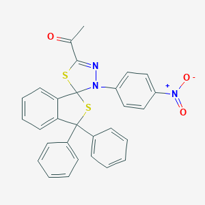 molecular formula C29H21N3O3S2 B388137 1-[3'-(4-NITROPHENYL)-3,3-DIPHENYL-3H,3'H-SPIRO[2-BENZOTHIOPHENE-1,2'-[1,3,4]THIADIAZOL]-5'-YL]ETHAN-1-ONE 