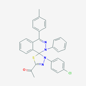 molecular formula C30H23ClN4OS B388155 1-[3'-(4-CHLOROPHENYL)-4-(4-METHYLPHENYL)-2-PHENYL-2H,3'H-SPIRO[PHTHALAZINE-1,2'-[1,3,4]THIADIAZOL]-5'-YL]ETHAN-1-ONE 