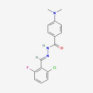 molecular formula C16H15ClFN3O B3881568 N'~1~-[(E)-1-(2-CHLORO-6-FLUOROPHENYL)METHYLIDENE]-4-(DIMETHYLAMINO)BENZOHYDRAZIDE 