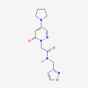 molecular formula C15H19N5O3 B3881671 N-methyl-N-(1,2-oxazol-3-ylmethyl)-2-(6-oxo-4-pyrrolidin-1-ylpyridazin-1-yl)acetamide 