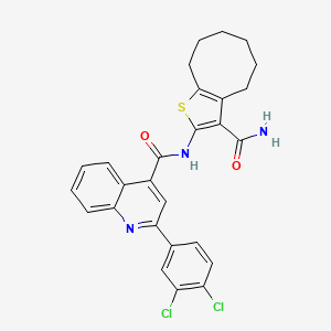 B3881775 N-[3-(aminocarbonyl)-4,5,6,7,8,9-hexahydrocycloocta[b]thien-2-yl]-2-(3,4-dichlorophenyl)-4-quinolinecarboxamide CAS No. 5694-15-5