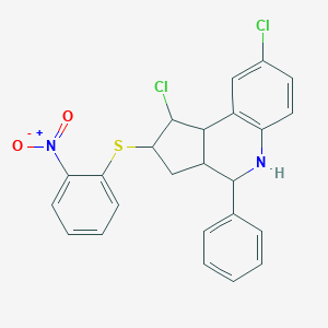 1,8-dichloro-2-[(2-nitrophenyl)sulfanyl]-4-phenyl-2,3,3a,4,5,9b-hexahydro-1H-cyclopenta[c]quinoline