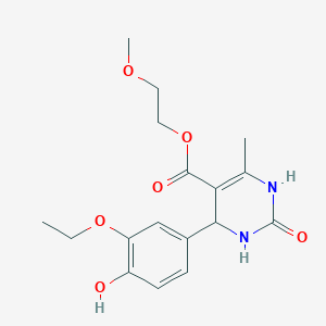 2-methoxyethyl 4-(3-ethoxy-4-hydroxyphenyl)-6-methyl-2-oxo-3,4-dihydro-1H-pyrimidine-5-carboxylate