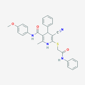 6-[(2-anilino-2-oxoethyl)sulfanyl]-5-cyano-N-(4-methoxyphenyl)-2-methyl-4-phenyl-1,4-dihydro-3-pyridinecarboxamide