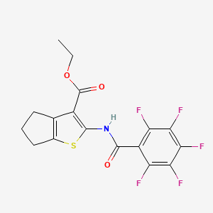 molecular formula C17H12F5NO3S B3882064 ETHYL 2-(2,3,4,5,6-PENTAFLUOROBENZAMIDO)-4H,5H,6H-CYCLOPENTA[B]THIOPHENE-3-CARBOXYLATE 