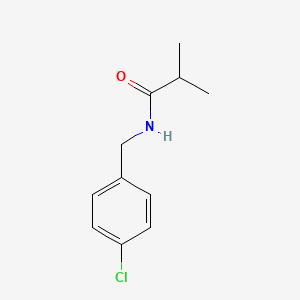 molecular formula C11H14ClNO B3882089 N-[(4-chlorophenyl)methyl]-2-methylpropanamide 