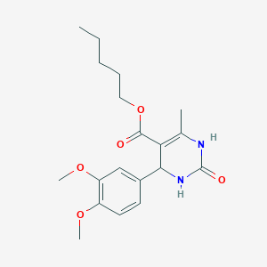 molecular formula C19H26N2O5 B388212 Pentyl 4-(3,4-dimethoxyphenyl)-6-methyl-2-oxo-1,2,3,4-tetrahydropyrimidine-5-carboxylate 