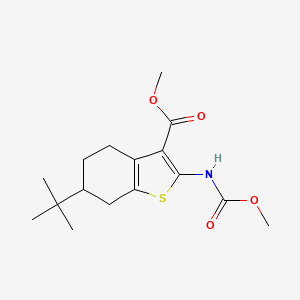 molecular formula C16H23NO4S B3882164 methyl 6-tert-butyl-2-[(methoxycarbonyl)amino]-4,5,6,7-tetrahydro-1-benzothiophene-3-carboxylate 