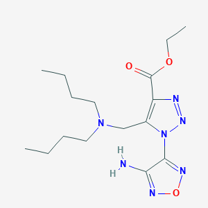 molecular formula C16H27N7O3 B388217 ethyl 1-(4-amino-1,2,5-oxadiazol-3-yl)-5-[(dibutylamino)methyl]-1H-1,2,3-triazole-4-carboxylate 