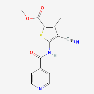 molecular formula C14H11N3O3S B3882189 METHYL 4-CYANO-3-METHYL-5-[(4-PYRIDYLCARBONYL)AMINO]-2-THIOPHENECARBOXYLATE 