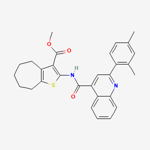B3882203 methyl 2-({[2-(2,4-dimethylphenyl)-4-quinolinyl]carbonyl}amino)-5,6,7,8-tetrahydro-4H-cyclohepta[b]thiophene-3-carboxylate CAS No. 5701-99-5