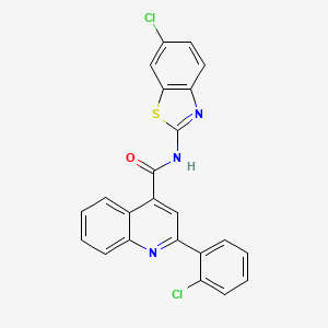 molecular formula C23H13Cl2N3OS B3882210 N-(6-chloro-1,3-benzothiazol-2-yl)-2-(2-chlorophenyl)quinoline-4-carboxamide 