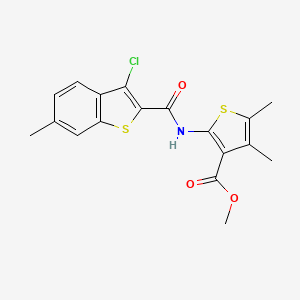 molecular formula C18H16ClNO3S2 B3882232 METHYL 2-(3-CHLORO-6-METHYL-1-BENZOTHIOPHENE-2-AMIDO)-4,5-DIMETHYLTHIOPHENE-3-CARBOXYLATE 