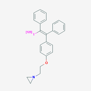 molecular formula C24H22INO B038823 Iododesethyltamoxifen aziridine CAS No. 113202-48-5